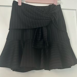 Aqua grey striped miniskirt, size XS